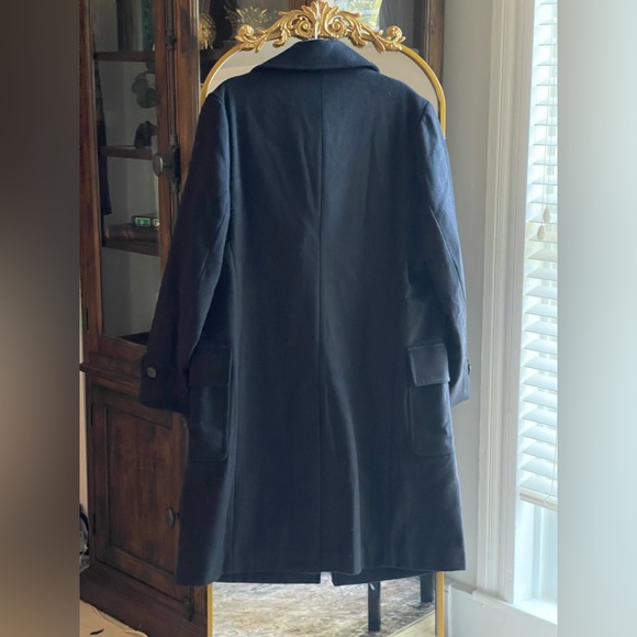 Quince NWT Black Italian Wool Double-Breasted Officer Topcoat - Picture 15 of 15